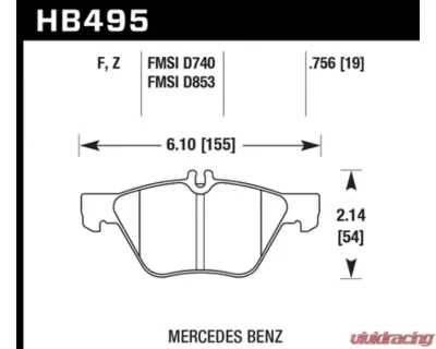Hawk Performance PC Mercedes-Benz Front - HB495Z.756