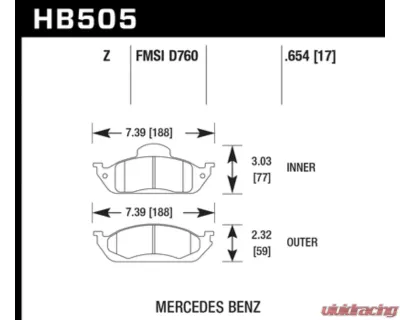 Hawk Performance PC Mercedes-Benz Front - HB505Z.654