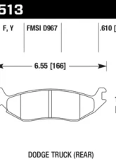 Hawk Performance LTS Rear                                     - HB513Y.610 - Image 2