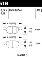 Hawk Performance HPS Front                                     - HB519F.682 - Image 2