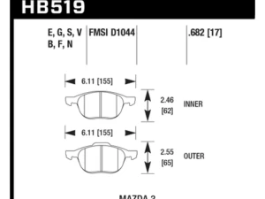 Hawk Performance DTC-50 Front - HB519V.682 - Image 2