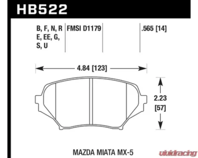Hawk Performance DTC-60 Mazda Miata Front 2006-2014 - HB522G.565