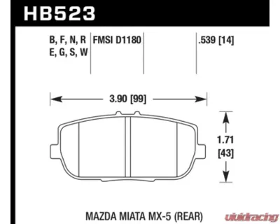Hawk Performance DTC-30 Rear - HB523W.539