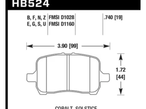 Hawk Performance Blue 9012 Front - HB524E.740 - Image 3