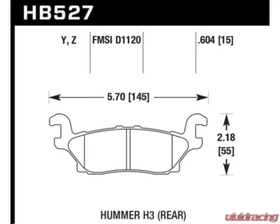 Hawk Performance PC Hummer H3/H3T Rear 2006-2010 - HB527Z.604