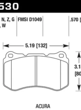 Hawk Performance DTC-60 Acura TL Front 2004-2008                                     - HB530G.570 - Image 2