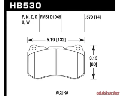 Hawk Performance DTC-60 Acura TL Front 2004-2008 - HB530G.570