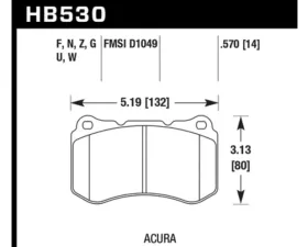 Hawk Performance PC Acura TL Front 2004-2008
