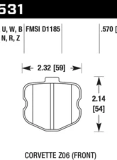 Hawk Performance DTC-80 Chevrolet Front                                     - HB531Q.570 - Image 2