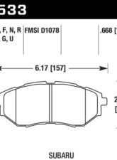 Hawk Performance HPS 5.0 Subaru Front                                     - HB533B.668 - Image 2