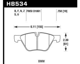 Hawk Performance HT-10 BMW Front