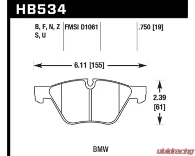 Hawk Performance HT-10 BMW Front - HB534S.750