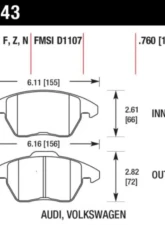 Hawk Performance HP Plus Front                                     - HB543N.760 - Image 2