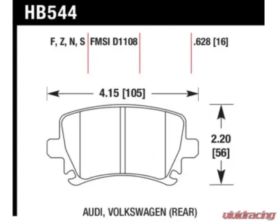 Hawk Performance HP Plus Rear - HB544N.628