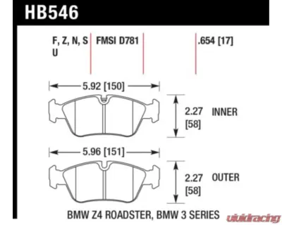 Hawk Performance HPS 5.0 BMW Front - HB546B.654