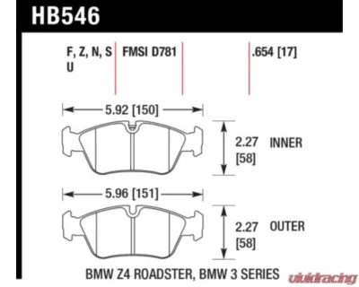 Hawk Performance HPS BMW Front - HB546F.654