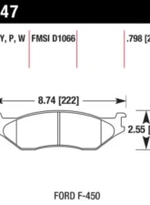 Hawk Performance Disc Brake Pad Ford                                     - HB547Y.798 - Image 2