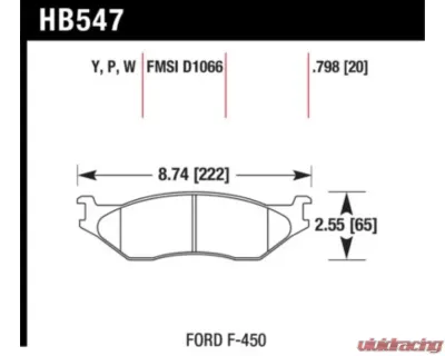 Hawk Performance Disc Brake Pad Ford - HB547Y.798