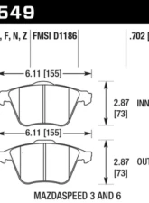Hawk Performance HP Plus Front                                     - HB549N.702 - Image 2