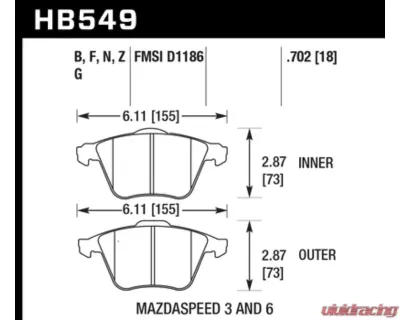 Hawk Performance HP Plus Front - HB549N.702