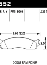 Hawk Performance HPS Dodge Front                                     - HB552F.722 - Image 2