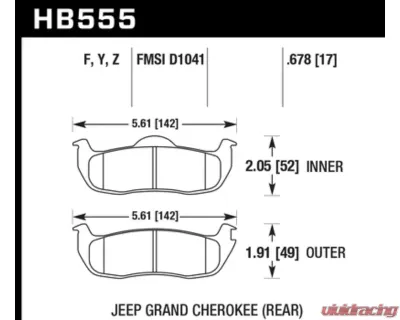 Hawk Performance LTS Rear - HB555Y.678