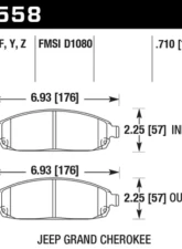 Hawk Performance LTS Jeep Front                                     - HB558Y.710 - Image 2