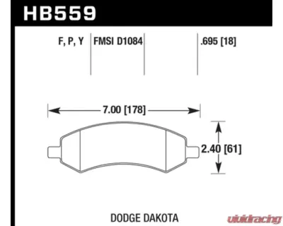 Hawk Performance LTS Front - HB559Y.695