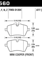 Hawk Performance HPS Mini Front                                     - HB560F.677 - Image 2