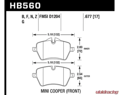 Hawk Performance HPS Mini Front - HB560F.677