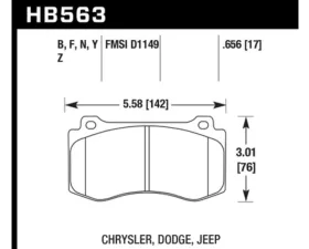 Hawk Performance DTC-70 Disc Brake Pad Chrysler N/A