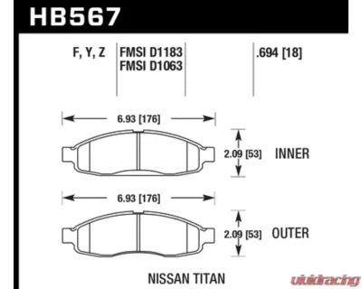 Hawk Performance LTS Front - HB567Y.694