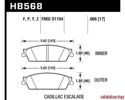 Hawk Performance HPS 5.0 Rear - HB568B.666