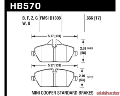Hawk Performance DTC-70 Mini Front - HB570U.666