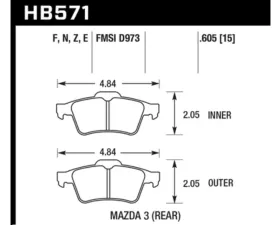 Hawk Performance Blue 9012 Rear