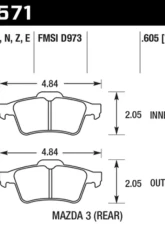 Hawk Performance PC Rear                                     - HB571Z.605 - Image 2