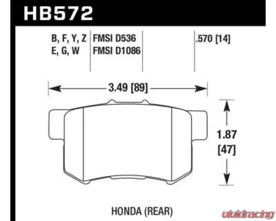 Hawk Performance HPS 5.0 Rear - HB572B.570