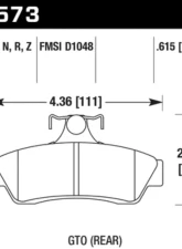 Hawk Performance HPS 5.0 Pontiac GTO Rear 2004-2006                                     - HB573B.615 - Image 2