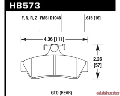 Hawk Performance HPS 5.0 Pontiac GTO Rear 2004-2006 - HB573B.615