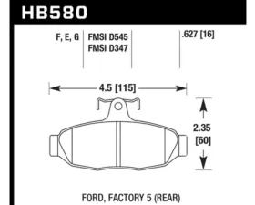 Hawk Performance Blue 9012 Rear