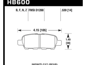 Hawk Performance PC Rear - HB600Z.539 - Image 2