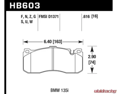 Hawk Performance DTC-70 BMW 135i Front 2008-2013 - HB603U.616