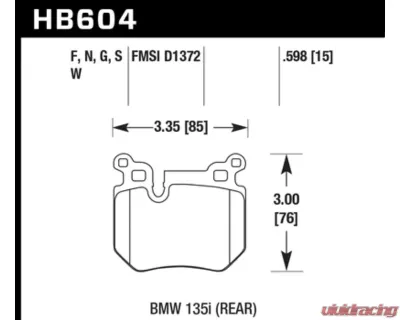 Hawk Performance DTC-30 BMW 135i Rear 2008-2013 - HB604W.598