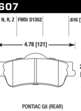 Hawk Performance HPS 5.0 Rear                                     - HB607B.616 - Image 2