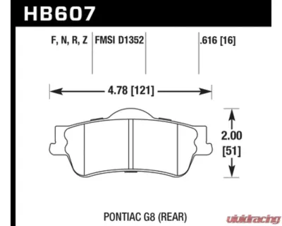 Hawk Performance HPS 5.0 Rear - HB607B.616