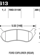 Hawk Performance LTS Rear                                     - HB613Y.589 - Image 2