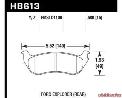 Hawk Performance LTS Rear - HB613Y.589