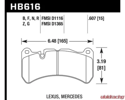 Hawk Performance DTC-60 Front - HB616G.607