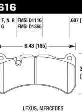 Hawk Performance PC Front                                     - HB616Z.607 - Image 2