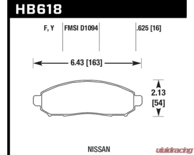 Hawk Performance LTS Front - HB618Y.625